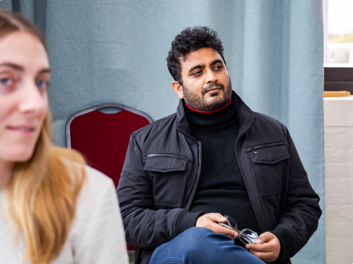 Students looking off into the distance