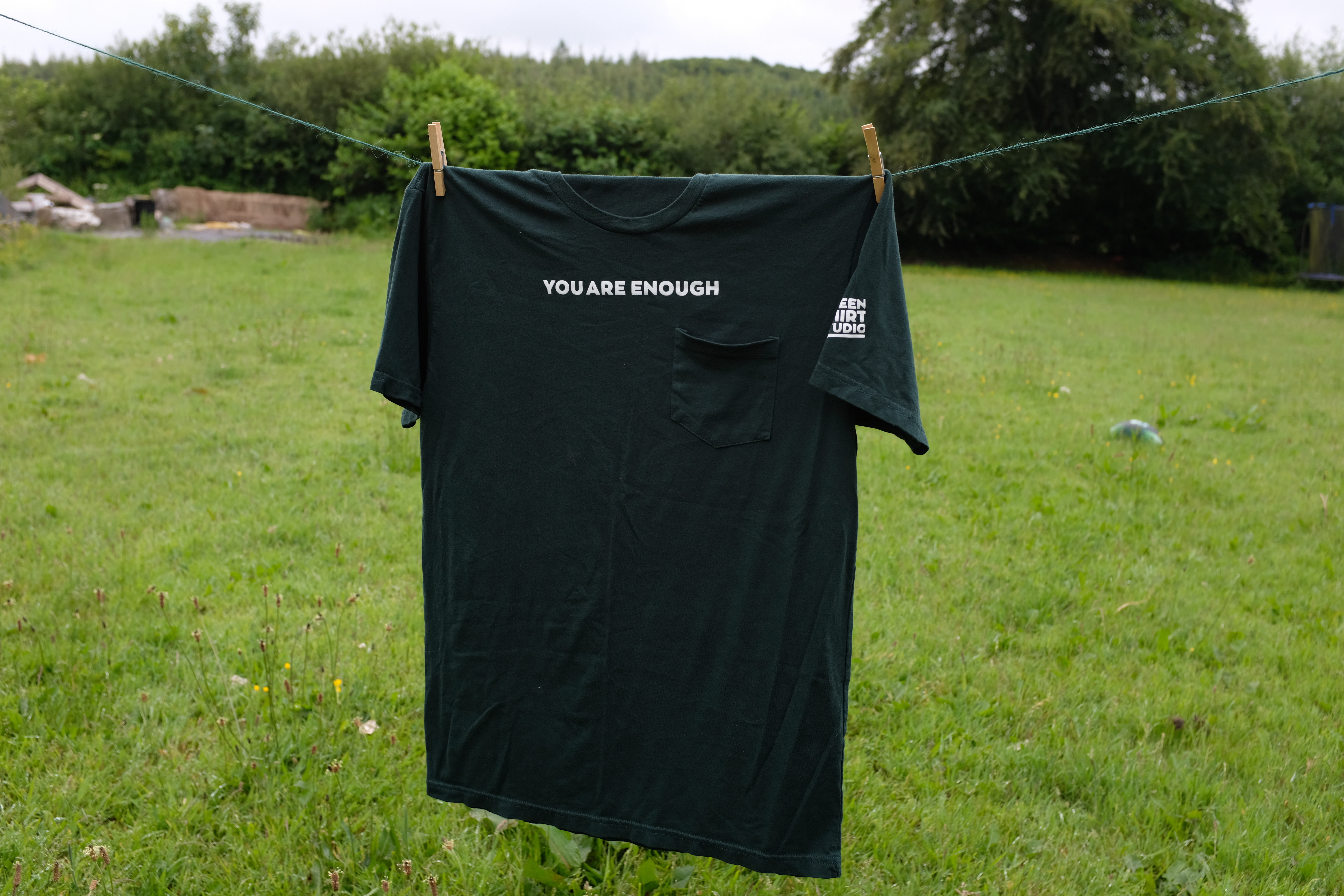 A t-shirt on a clothes hanger