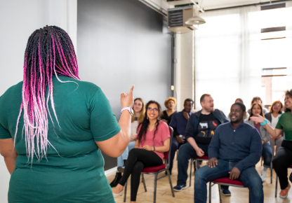 Student presenting a speech